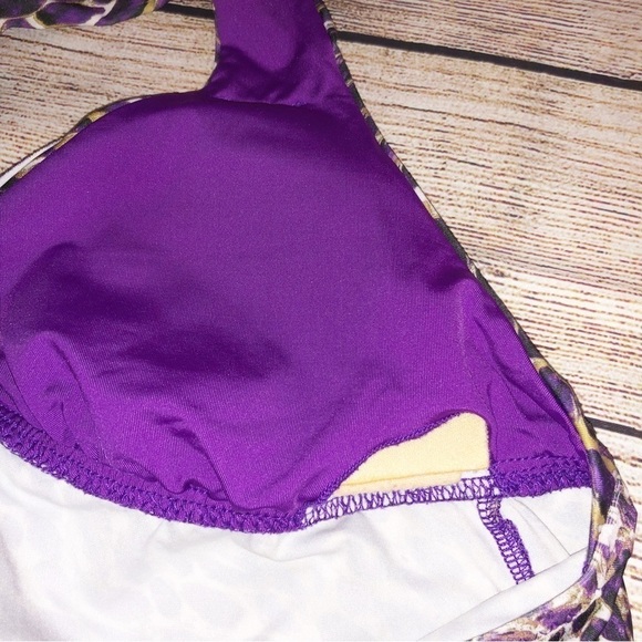 BECCA by Rebecca Virtue On the Prowl Tankini Set Halter Neck Animal Print S/M - Picture 12 of 14